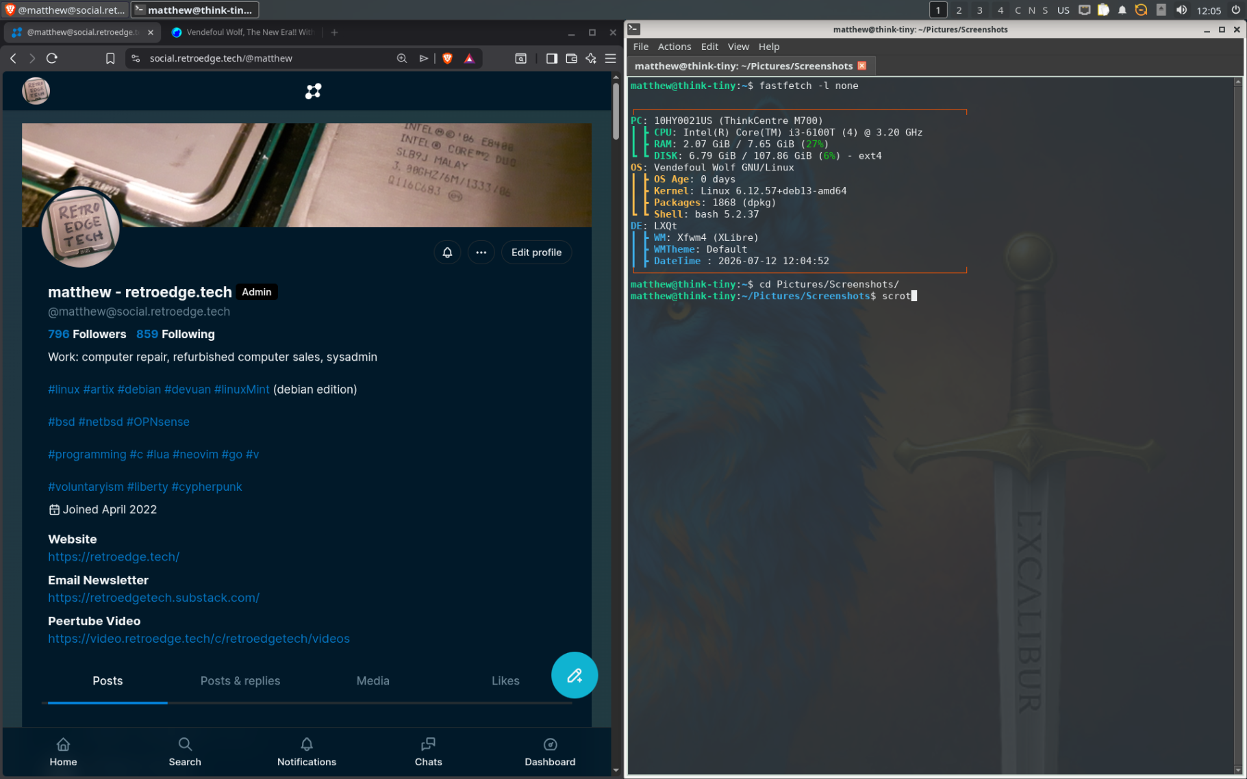 customized LXQt desktop on Vendefoul Linux